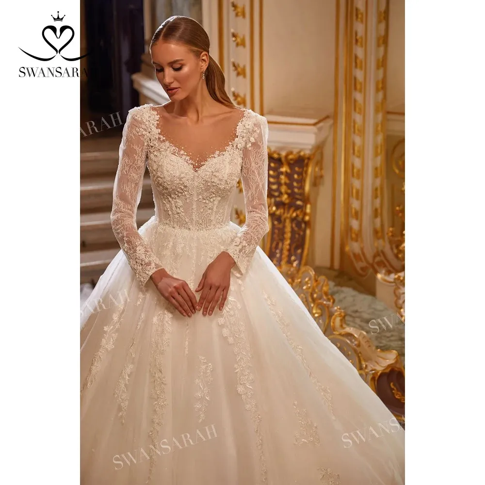 Wedding Dress Sweetheart Appliques Bride Ball Gown Royal Train