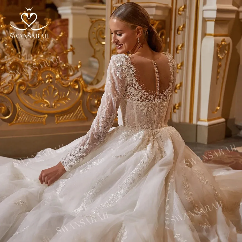 Wedding Dress Sweetheart Appliques Bride Ball Gown Royal Train