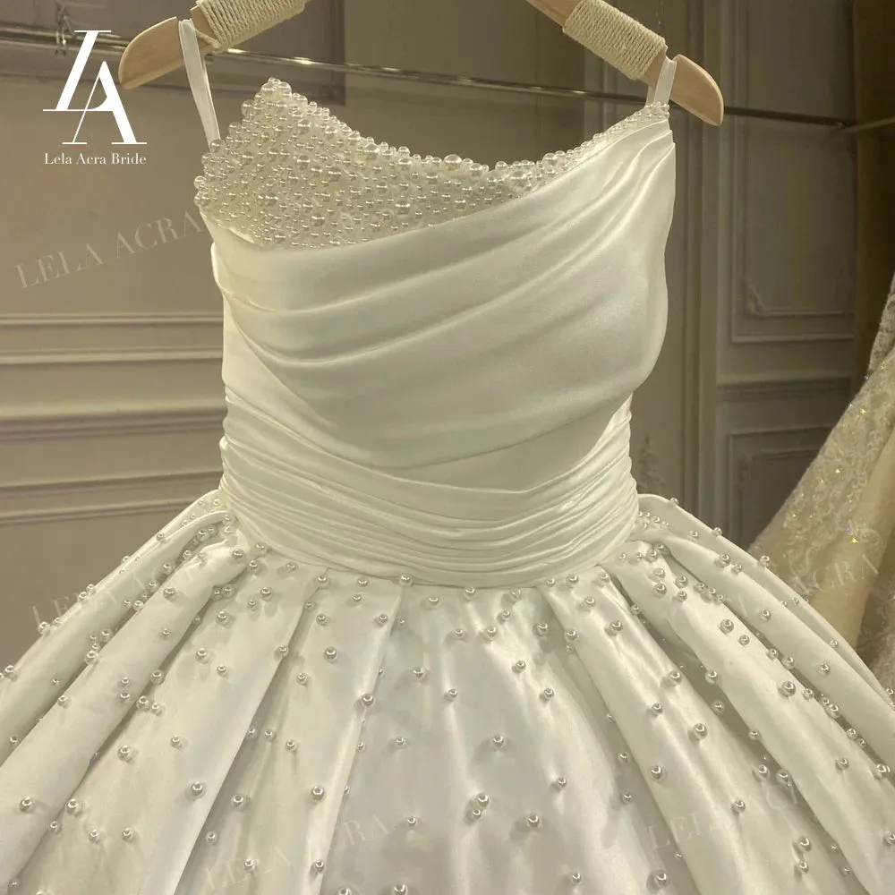 Wedding Dresses for women Sleeveless Court Train Princess Bride Gowns