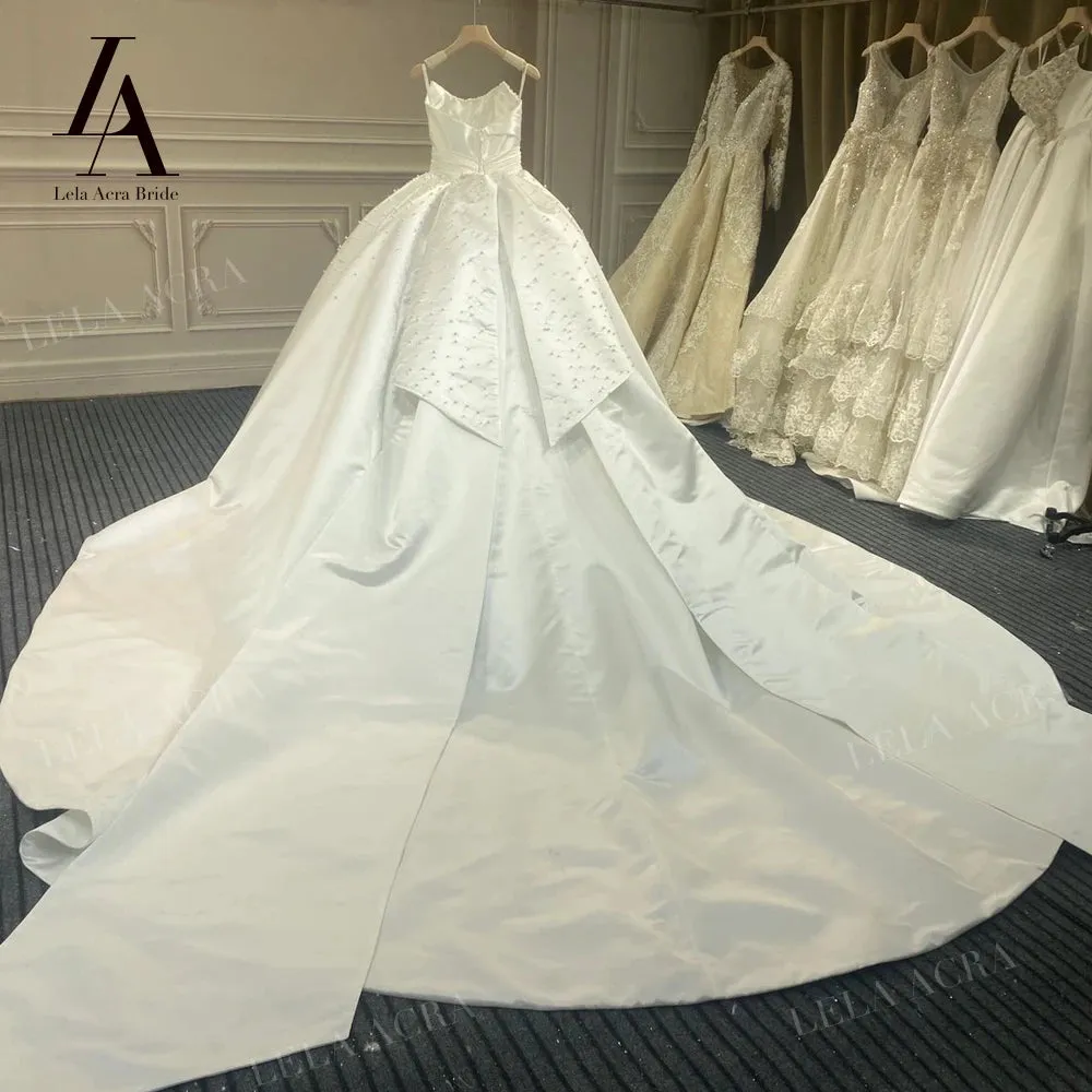 Wedding Dresses for women Sleeveless Court Train Princess Bride Gowns