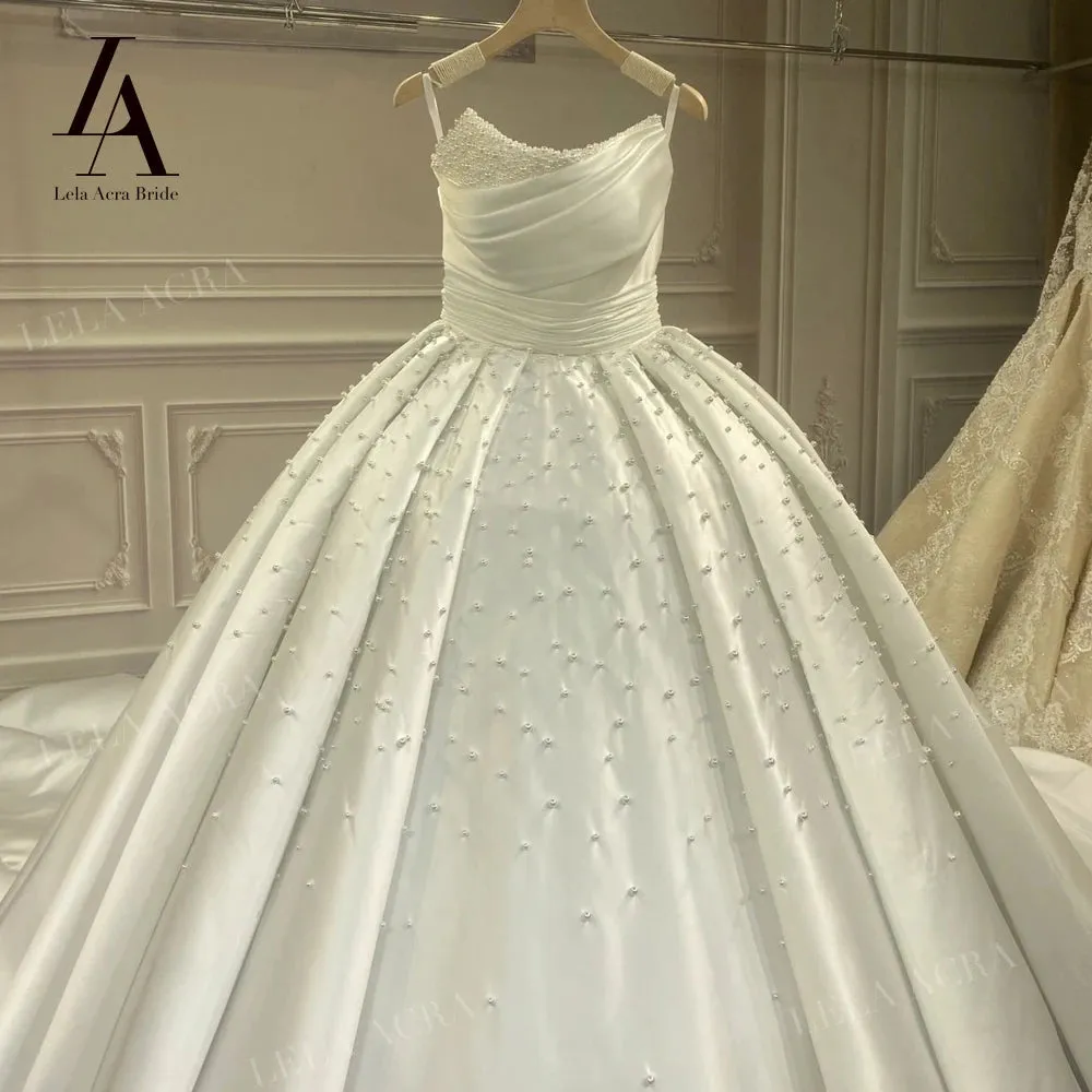 Wedding Dresses for women Sleeveless Court Train Princess Bride Gowns