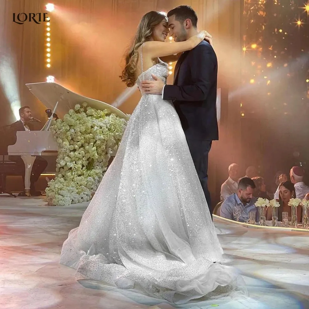 Wedding Dresses Spaghetti Straps Open The Back Boho Bridal Gowns
