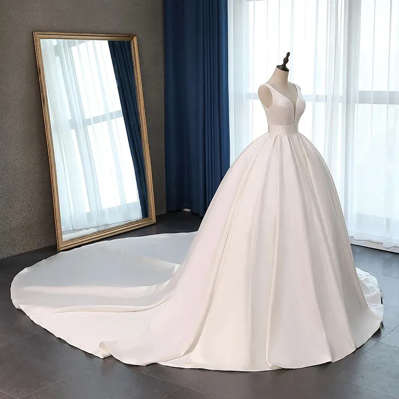 Wedding Guest Dresses: Wedding Dress Corset Long Train Bridal Ball Gowns Plus Size