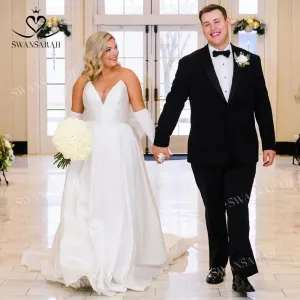 Wedding Guest Dresses: Wedding Dress Vintage Strapless A-Line Court Train Beach