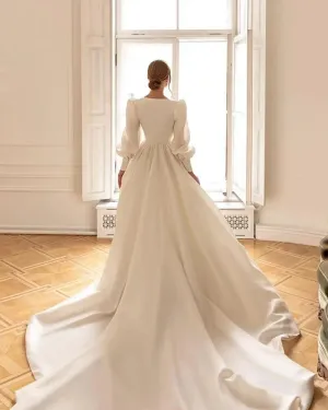 Wedding Guest Dresses: Wedding Dresses With Detachable Coat Square Collar Bridal Gowns Long