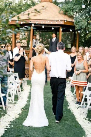 White Lace Backless Mermaid Summer Wedding Dresses