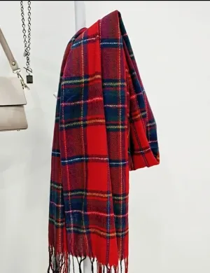 Winter plaid scarf