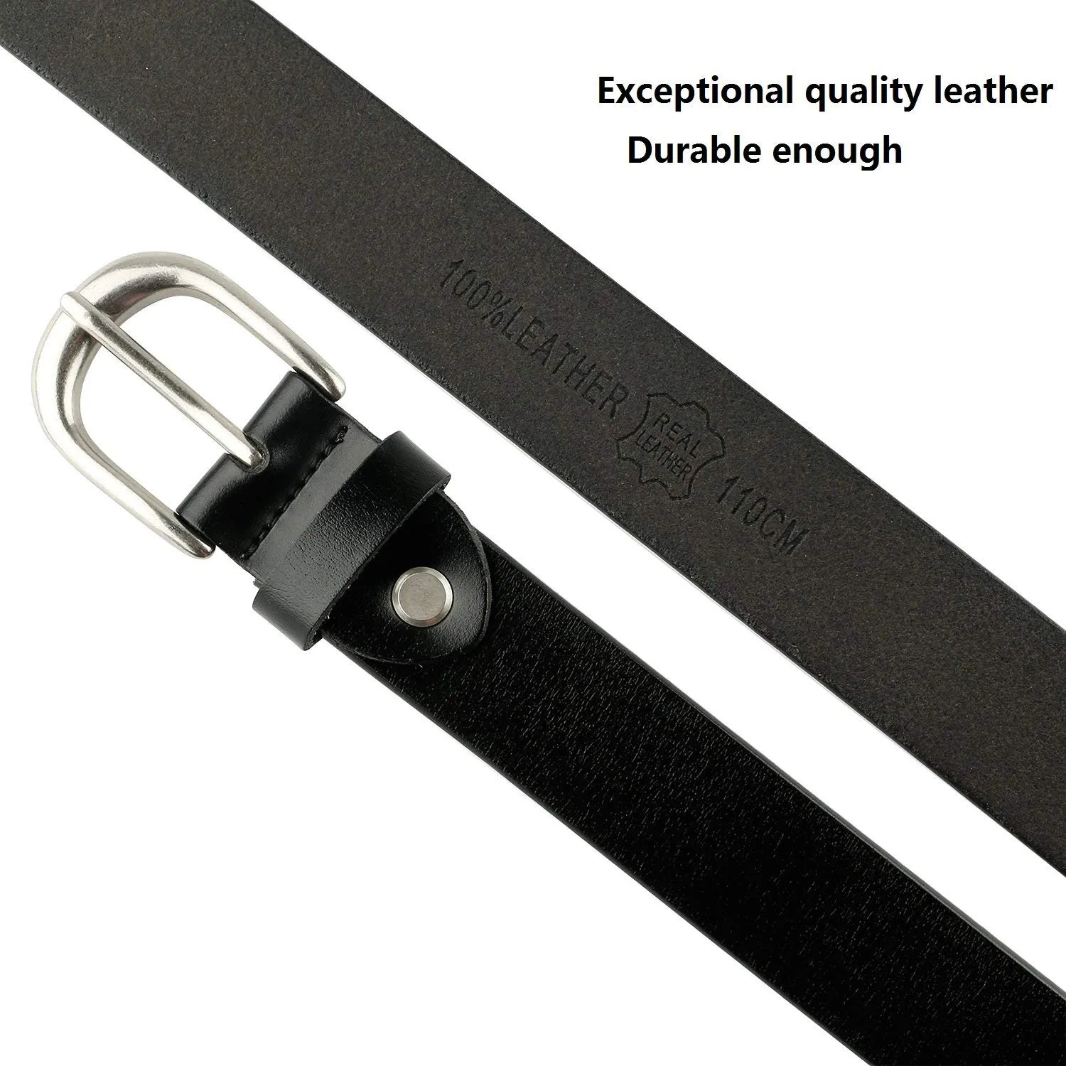 Women Leather Belt for Jeans Pants Plus Size Western Design Belt Alloy Buckle