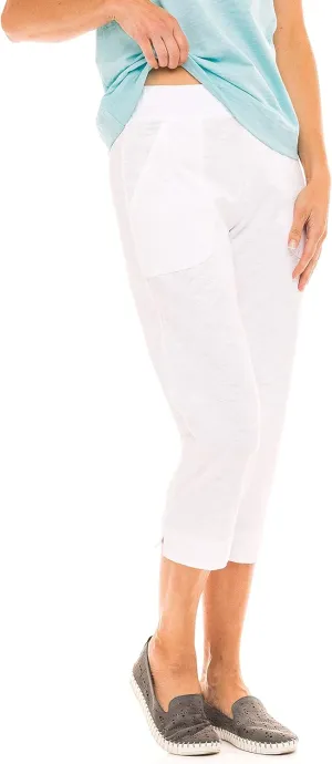Women's Habitat | Comfy All Cotton Capri Pant with Pockets | White