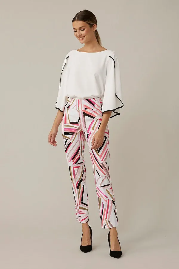 Women's Joseph Ribkoff | Cropped Abstract Print Pants | Vanilla Multi