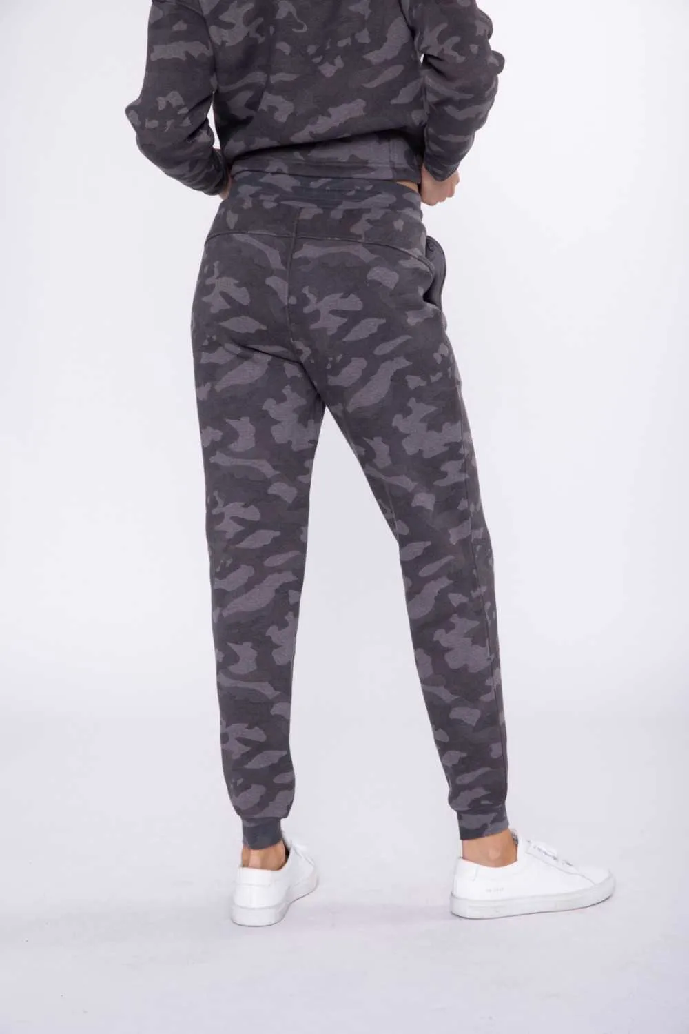Women's Mono B | Swoop Back Camo Joggers | Grey Camo