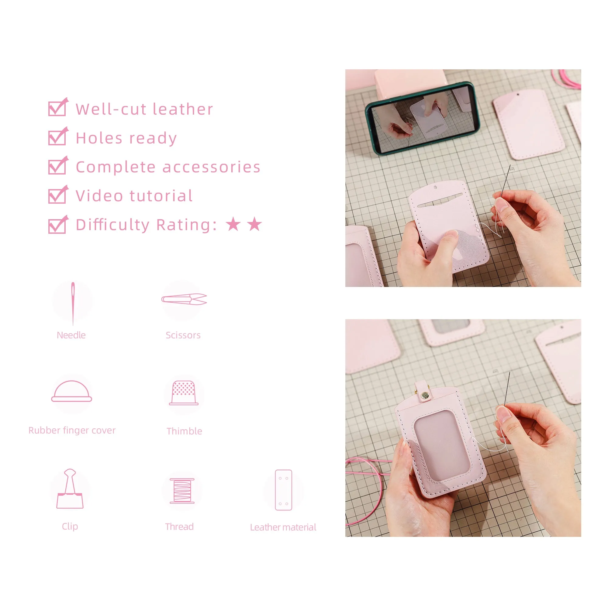 Work Permit Leather Card Bag Kit